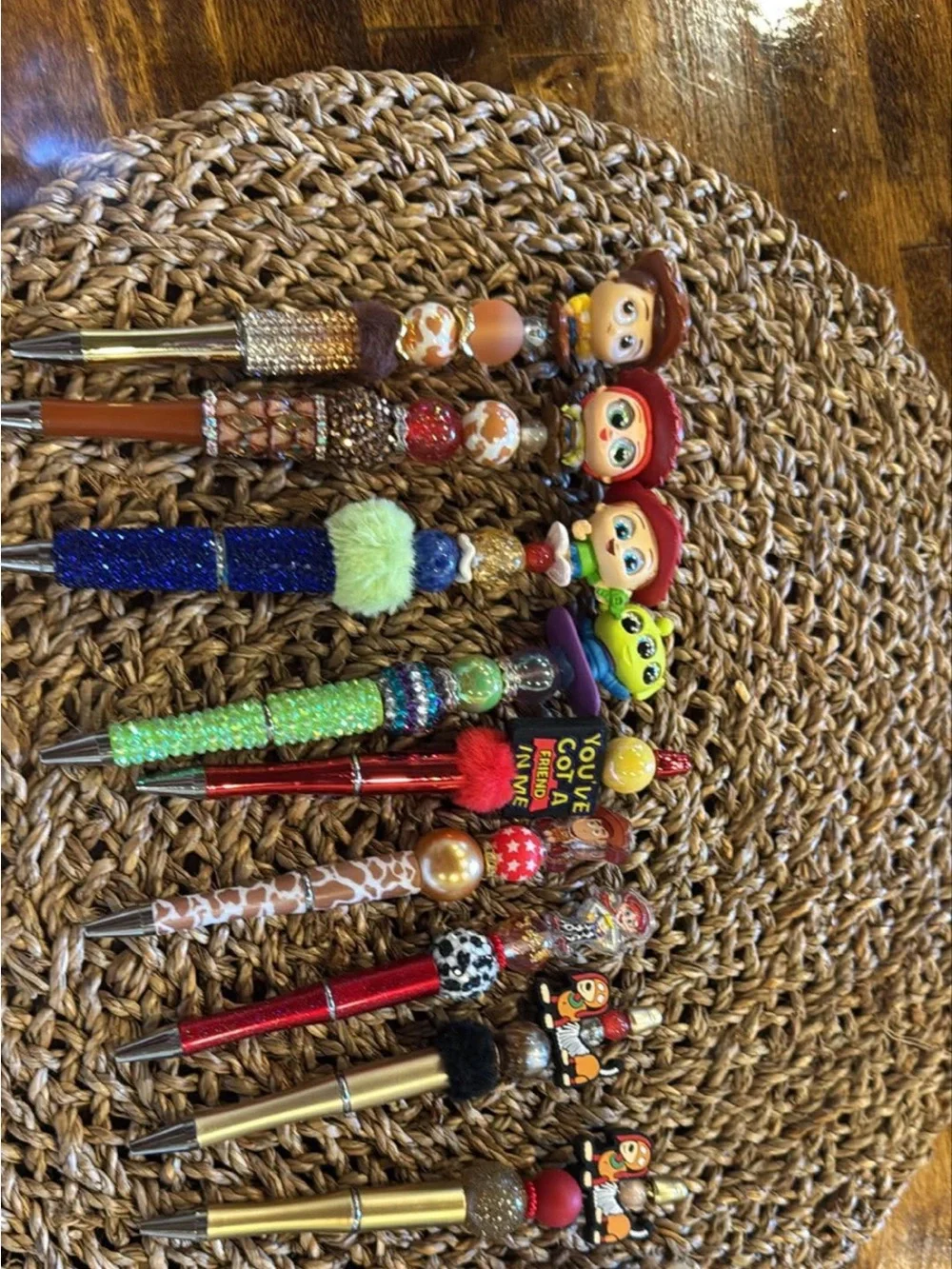 New Toy Story Themed Beaded Pens - Multicolor SET of 9